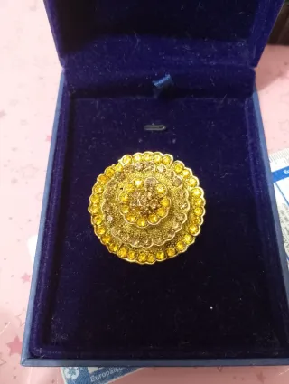 Spilla vintage floreale ambra