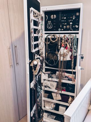 Espejo joyero blanco