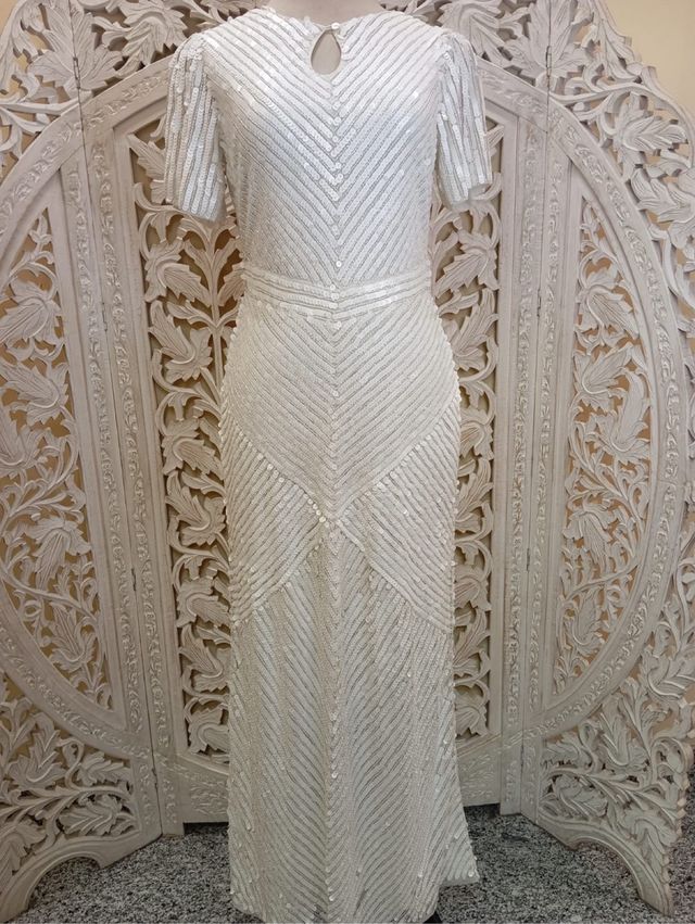 Vestido Novia Lentejuelas Blanco