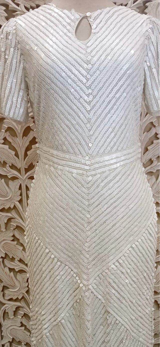 Vestido Novia Lentejuelas Blanco