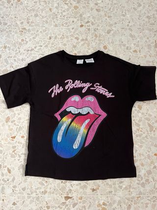 Camiseta Rolling Stones Oversize Negra