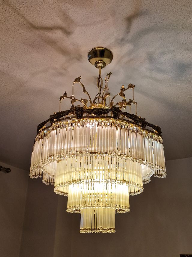 Lampara de techo de lágrimas de cristal