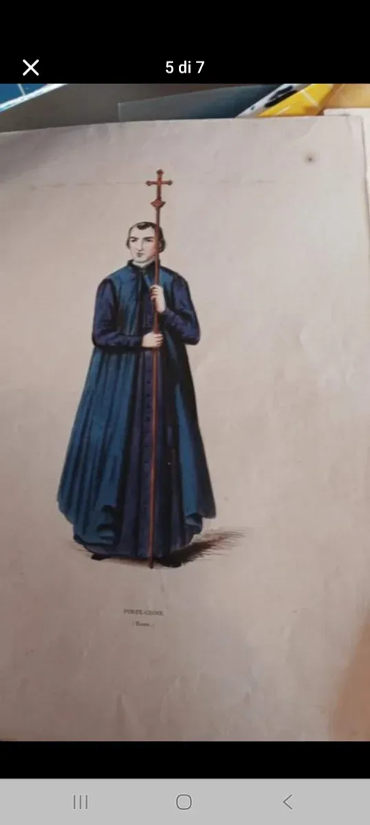 Litografia antica dipinta a mano