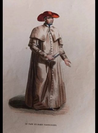 Litografia antica dipinta a mano.