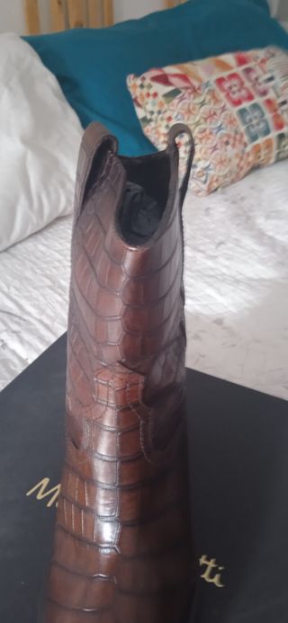 Botines Massimo Dutti piel efecto cocodrilo marron