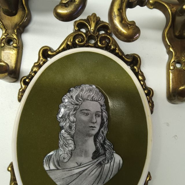 3 Appendiabiti Stile Liberty Oro/Verde