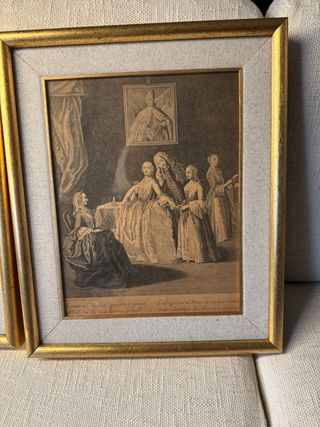 Coppia di stampe antiche incorniciate