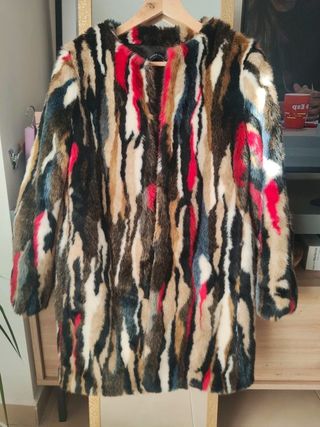 Abrigo pelo colores multicolor ZARA otoño invierno