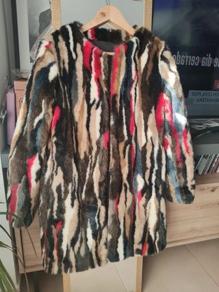 Abrigo pelo colores multicolor ZARA otoño invierno