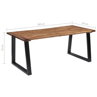 vidaXL Mesa de comedor madera maciza de acacia