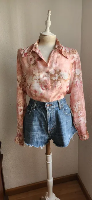 Blusa Vintage Floral Rosa
