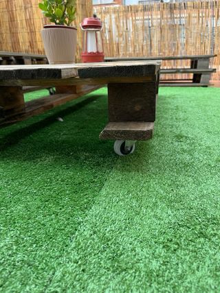 Mesa Palet Madera y Cristal