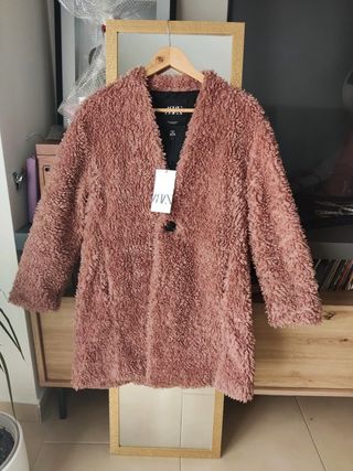 Abrigo teddy ZARA pelo rizo borrego otoño invierno