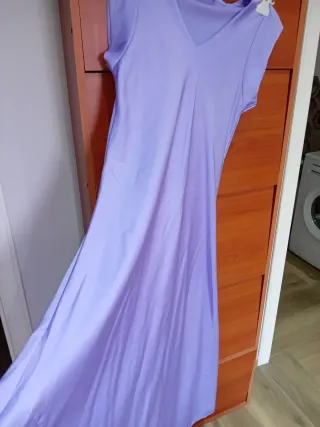 Abito lungo raso lilla