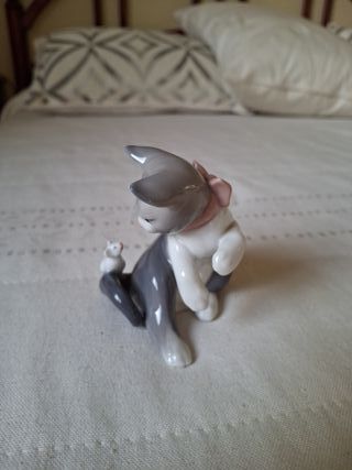 Figura Lladró Gato con Ratón