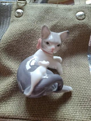 Figura Lladró Gato con Ratón