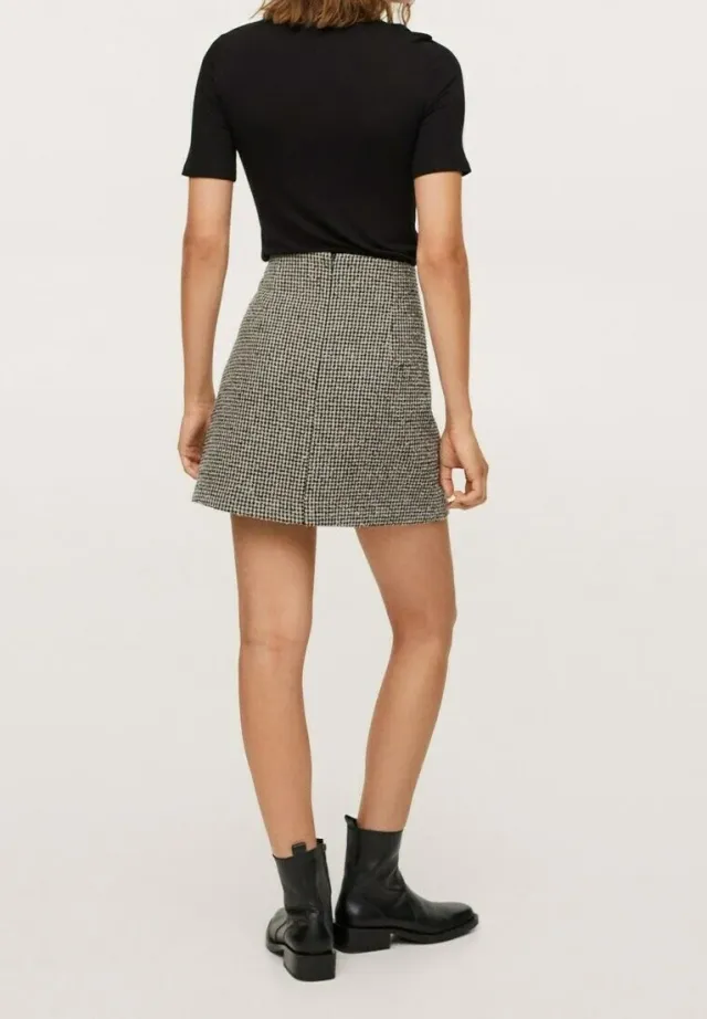 Minifalda Tweed pata de gallo MANGO otoño invierno