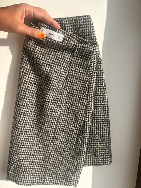 Minifalda Tweed pata de gallo MANGO otoño invierno