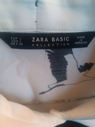 Camicia Zara donna bianca con aironi neri