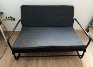 Sofá Cama Ikea Negro/Gris