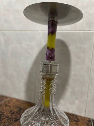 Jarrón Decorativo Cristal y Metal