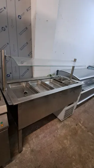 Mesa fría expositora hostelería acero inoxidable