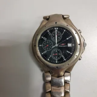 Orologio Vagary Cronografo Uomo Nero Argento