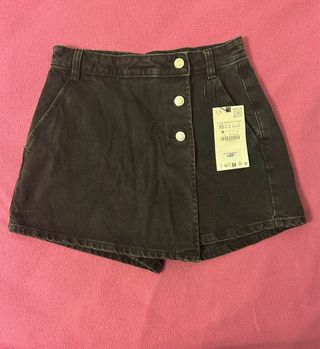 Falda Pantalón Zara Negra Talla XS