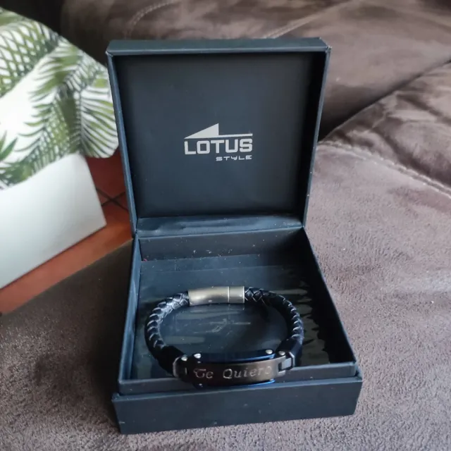 Pulsera Lotus Hombre Negra y Plateada