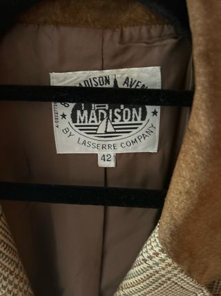 Blazer Lasserre cuadros y ante Talla 42