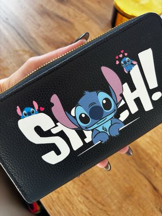 Portafoglio Stitch Donna Nero