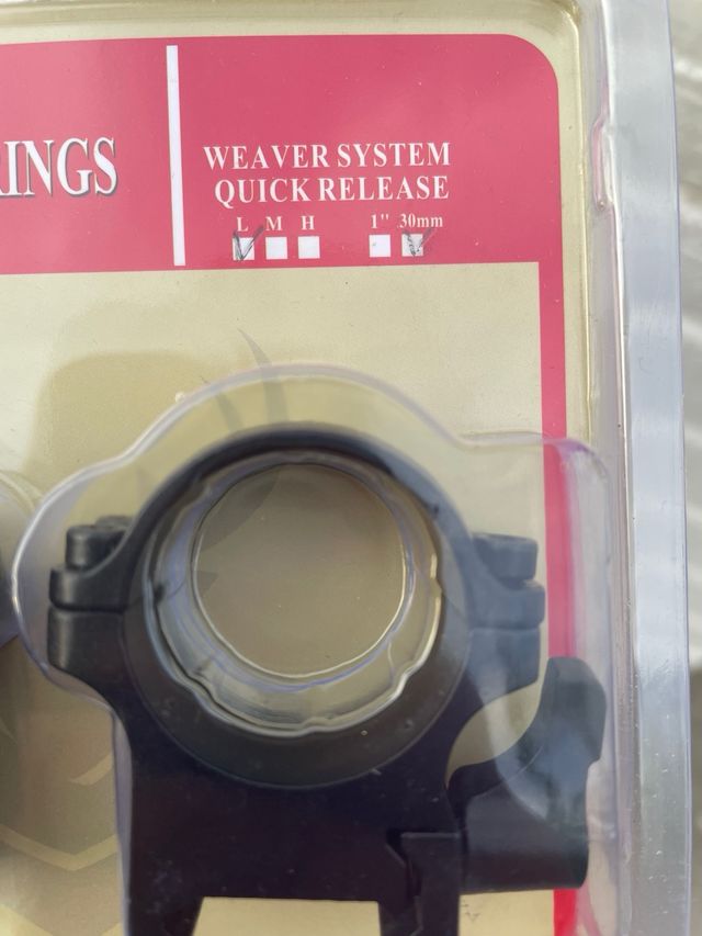 Anillas Visor 30mm Weaver Desmontables + Llave L