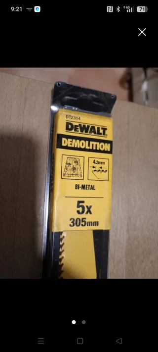 Hojas Sierra Sable Dewalt Bi-Metal 305mm DT2314