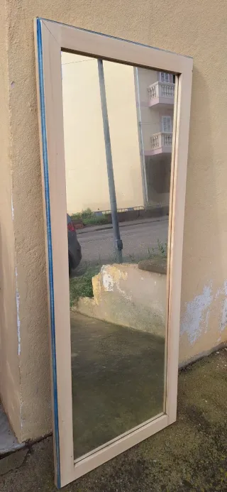 Espejo alto madera y cristal