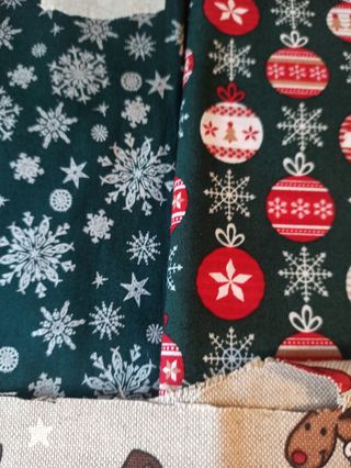 Lote retales grandes de tela de Navidad