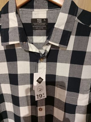 Camisa cuadros algodón TEX XL