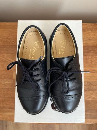 Zapatos Elean niño ceremonia piel azul marino T.28