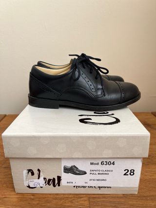 Zapatos Elean niño ceremonia piel azul marino T.28