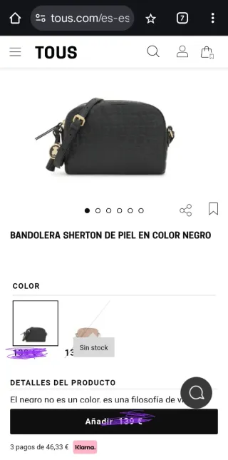 Bolso Bandolera Tous Sherton Piel Beige/Gris