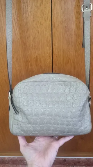 Bolso Bandolera Tous Sherton Piel Beige/Gris