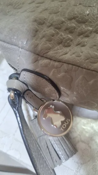 Bolso Bandolera Tous Sherton Piel Beige/Gris