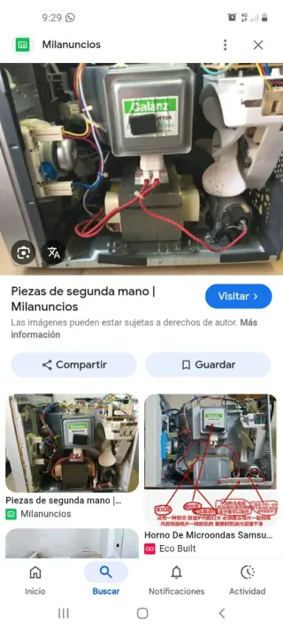 Lote piezas microondas