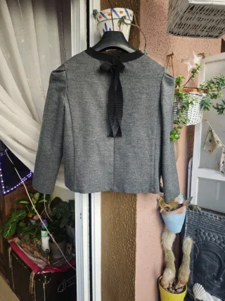 Top invierno con encaje gris y negro t M/L