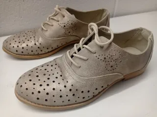 Scarpe basse donna vintage oro/argento