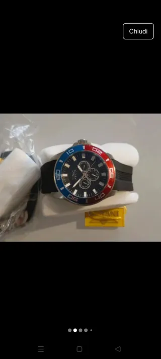 Orologio uomo Invicta blu e rosso