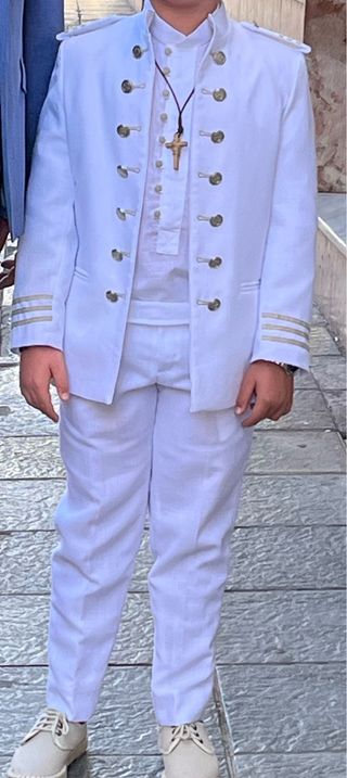 Traje Comunión Lino Blanco Niño 10/12 Años