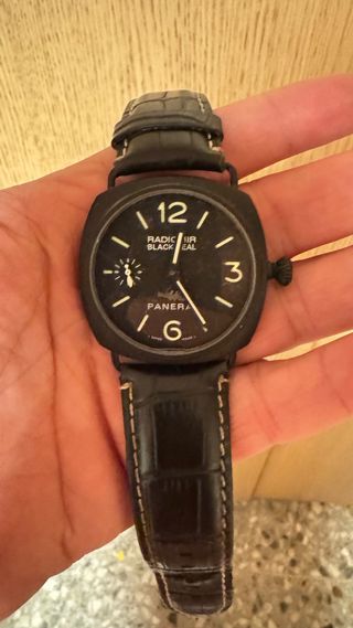 Reloj Panerai Negro y Plateado