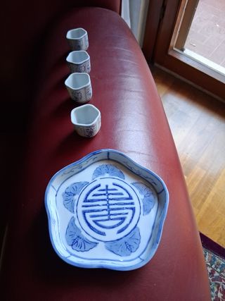 Set 4 Tazzine Porcellana Cinese Degustazione Tè