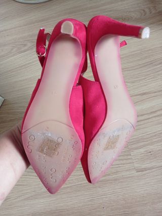 Zapatos Oui Slingback Rosas Tacon Bajo