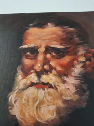 Cuadro Retrato Óleopintado sobre plancha de cobre.